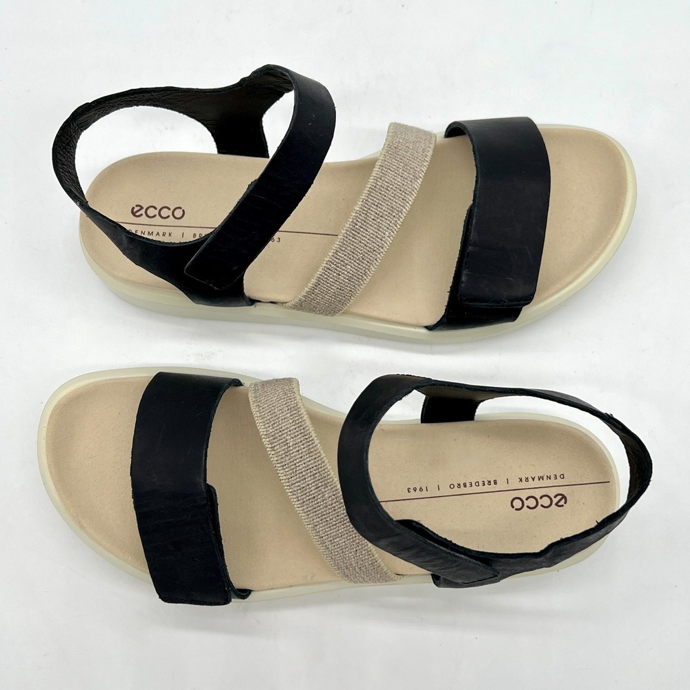 Ecco Women's sz 5-5.5 US 36 EU Flowt Band Sandal Black 2-Strap New $129 - Picture 7 of 14